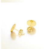 925 Silver Cross Earrings Round 18k Plated