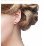 925 Silver Cross Earrings Round 18k Plated