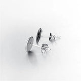 925 Silver Cross Earrings Round 18k Plated