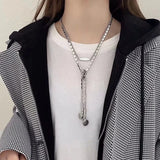 Headset Shape Necklace Titanium Steel Sweater Chain Necklace