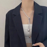 Headset Shape Necklace Titanium Steel Sweater Chain Necklace