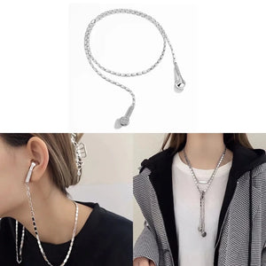 Headset Shape Necklace Titanium Steel Sweater Chain Necklace
