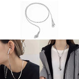 Headset Shape Necklace Titanium Steel Sweater Chain Necklace