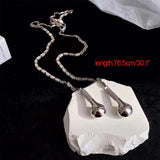 Headset Shape Necklace Titanium Steel Sweater Chain Necklace