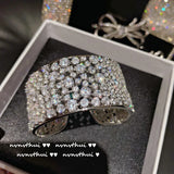 Pave Zircon Bracelet for Women Cubic Zirconia Bangle Wedding Jewelry