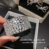 Pave Zircon Bracelet for Women Cubic Zirconia Bangle Wedding Jewelry
