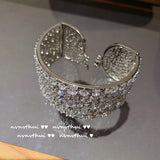 Pave Zircon Bracelet for Women Cubic Zirconia Bangle Wedding Jewelry