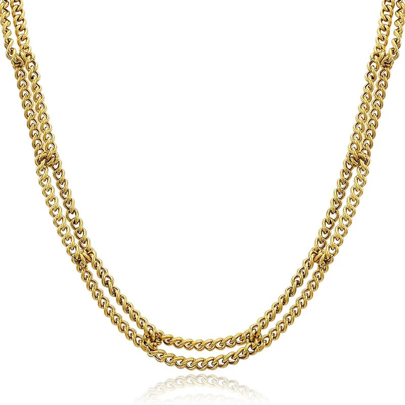 Vintage Metal Choker Link Chain Necklace for Women