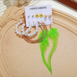 Pink Tassel Flower Hoop Earrings for Women