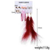 Pink Tassel Flower Hoop Earrings for Women