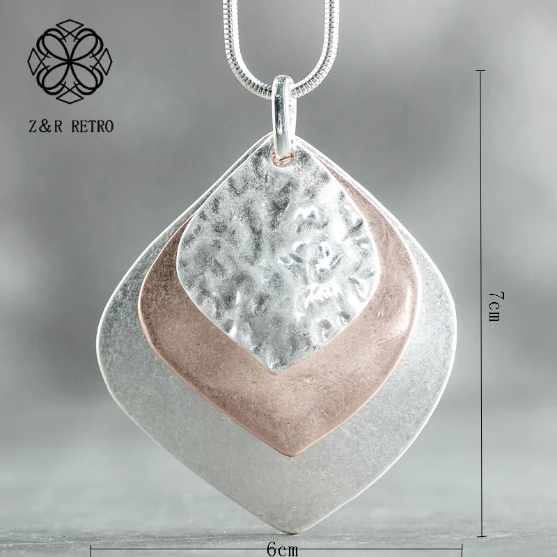 Leaf Pendant Long Chain Necklace for Women Plant Jewelry Female Accessories