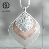 Leaf Pendant Long Chain Necklace for Women Plant Jewelry Female Accessories