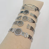 Life Tree Charm Bracelets for Women Stainless Steel Bangles Gift Tree Jewelry