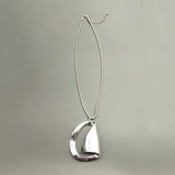 Long Chains Collar Necklace Silver Geometric Pendant Costume Jewelry