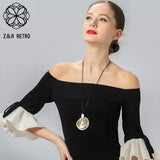 Long Chains Necklace Collar Pendants Suspension Costume Goth Jewelry Women