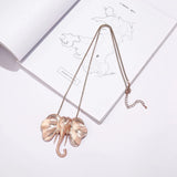 Long Neck Chains Necklace for Women Kpop Elephant Suspension Pendant