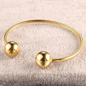 Stainless Steel Plating Round Cuff Bracelet Adjustable Wristband