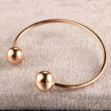 Stainless Steel Plating Round Cuff Bracelet Adjustable Wristband