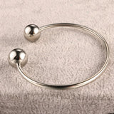 Stainless Steel Plating Round Cuff Bracelet Adjustable Wristband