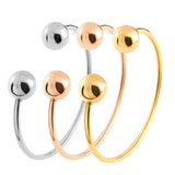 Stainless Steel Plating Round Cuff Bracelet Adjustable Wristband