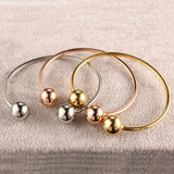 Stainless Steel Plating Round Cuff Bracelet Adjustable Wristband