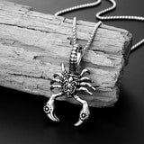 Tribal Scorpion King Pendant Necklace Stainless Steel Punk Rock Insect Jewelry