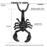 Tribal Scorpion King Pendant Necklace Stainless Steel Punk Rock Insect Jewelry