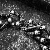 Men's Totem Skull Stainless Steel Punk Bracelet
