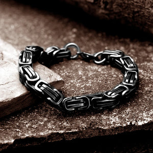 Men's Snake Bone Stainless Steel Bracelet Retro Punk Cuban Boy Cuff
