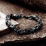Men's Snake Bone Stainless Steel Bracelet Retro Punk Cuban Boy Cuff