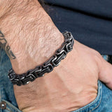 Men's Snake Bone Stainless Steel Bracelet Retro Punk Cuban Boy Cuff