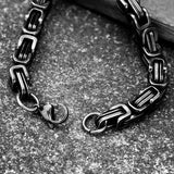 Men's Snake Bone Stainless Steel Bracelet Retro Punk Cuban Boy Cuff