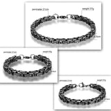 Men's Snake Bone Stainless Steel Bracelet Retro Punk Cuban Boy Cuff