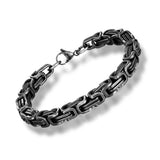 Men's Snake Bone Stainless Steel Bracelet Retro Punk Cuban Boy Cuff