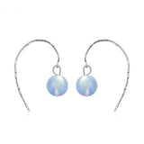 Natural Gray Moonstones 925 Sterling Silver Hook Earrings for Women