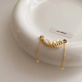 Natural Pearl Tassel Earrings for Women No Piercing Ear Clips