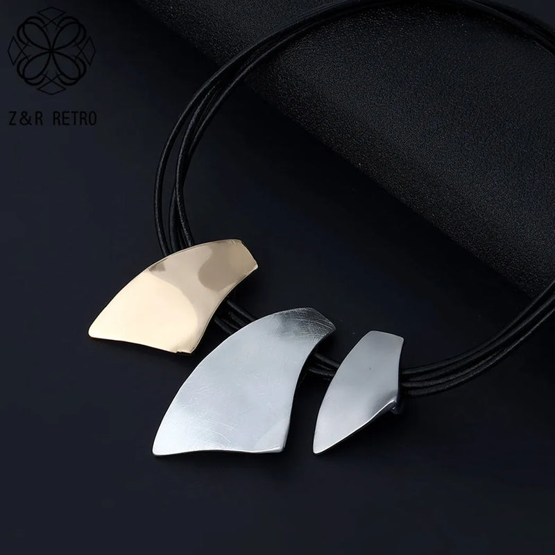 Vintage Geometric Choker Necklace for Women