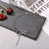 Women's Heart Butterfly Silver Chain Necklace