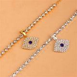 Demon Eye Pendant Rhinestone Anklet Jewelry