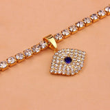 Demon Eye Pendant Rhinestone Anklet Jewelry