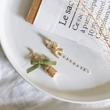 Asymmetric Bow Bird Cage Clip Earrings Women Girl's Pearl Tassel Accessories