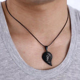 Moon Cat Heart Pendant Necklace Set Stainless Steel Couple Jewelry