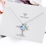 Stars Moon Planet Universe 925 Silver Clavicle Chain Necklace