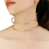 Metal Line Concave Point Rigid Choker Necklaces For Women