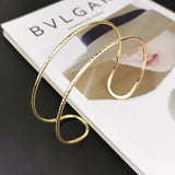 Metal Line Concave Point Rigid Choker Necklaces For Women