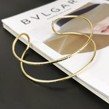 Metal Line Concave Point Rigid Choker Necklaces For Women