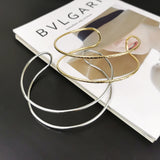 Metal Line Concave Point Rigid Choker Necklaces For Women