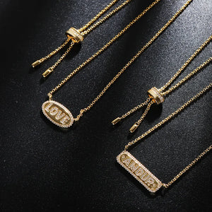 Zircon English Letter Punk Rock Necklace Statement Necklaces