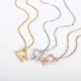 Zircon Tooth Pendant Necklace Medical Stainless Steel Chain