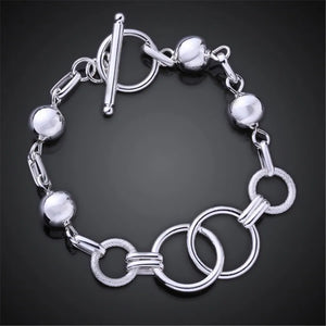 925 Sterling Silver Beads Circle Bracelet for Woman